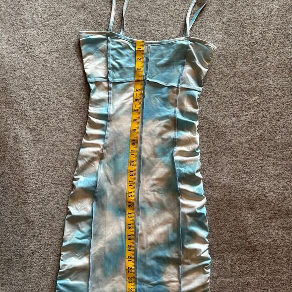 Ruched Drawstring Tie Dye Bodycon Dress - Picture 8 of 8